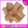 Kong Ming Lock Puzzle Toy de madera para niños, Bloqueo de madera Puzzle Puzzle Toy Skyscrape para niños, Bloqueo de madera Toy W03b025